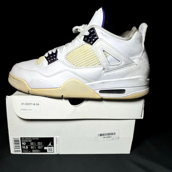 Nike Air Jordan 4 Retro Purple Metallic 2020 Men's Shoes - Size 10 - Picture 1 of 9
